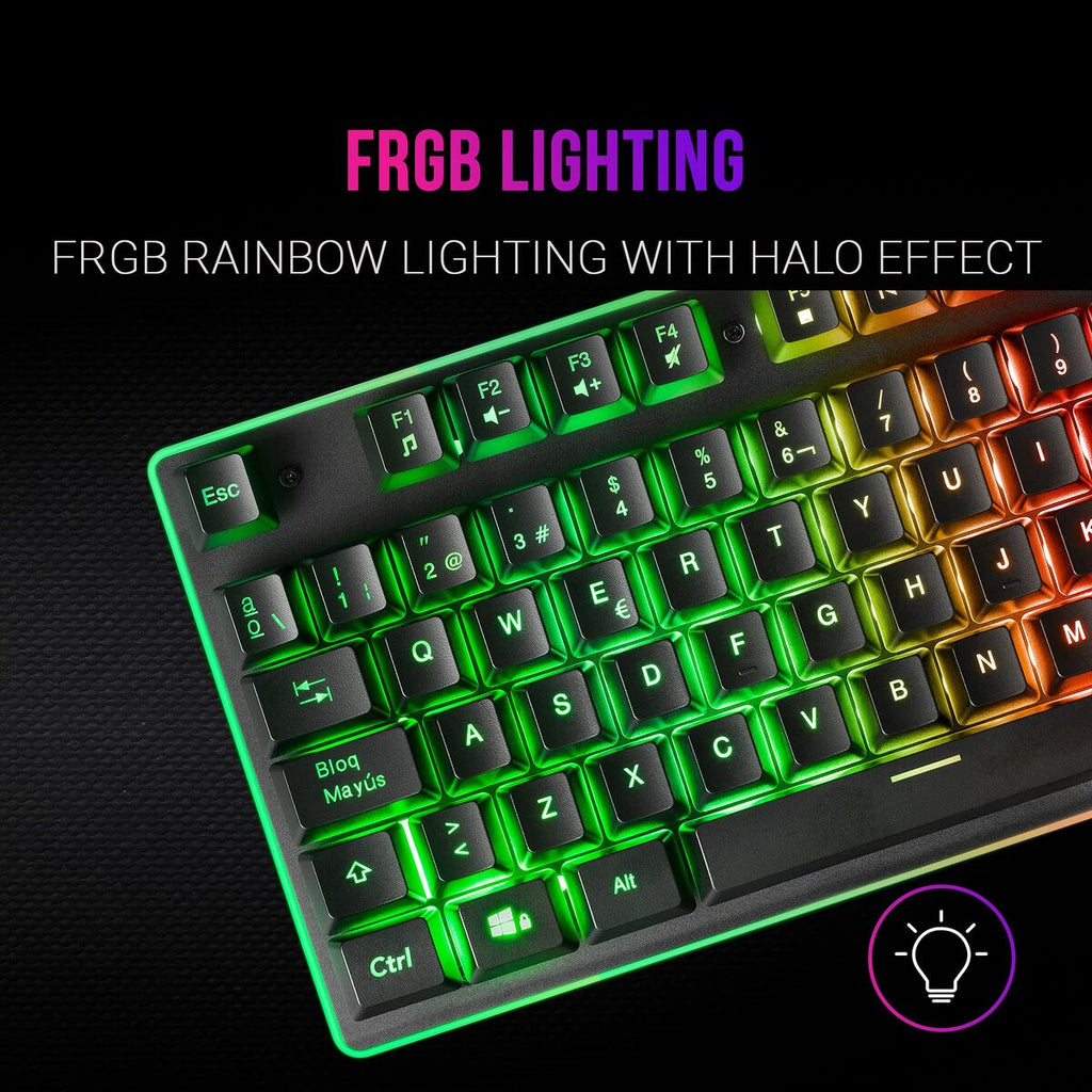Keyboard with Gaming Mouse Mars Gaming MCPXBES Black Spanish Qwerty