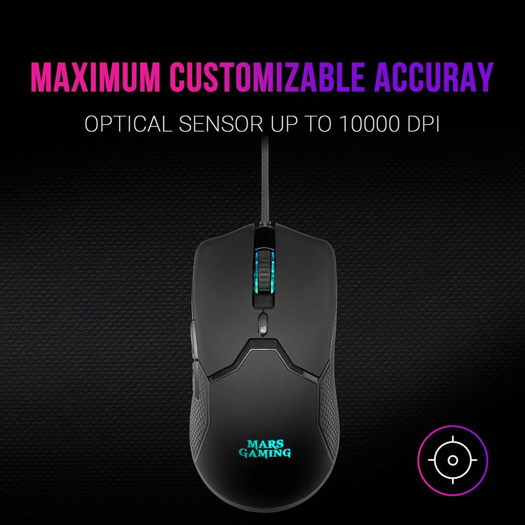 Keyboard with Gaming Mouse Mars Gaming MCPXBES Black Spanish Qwerty
