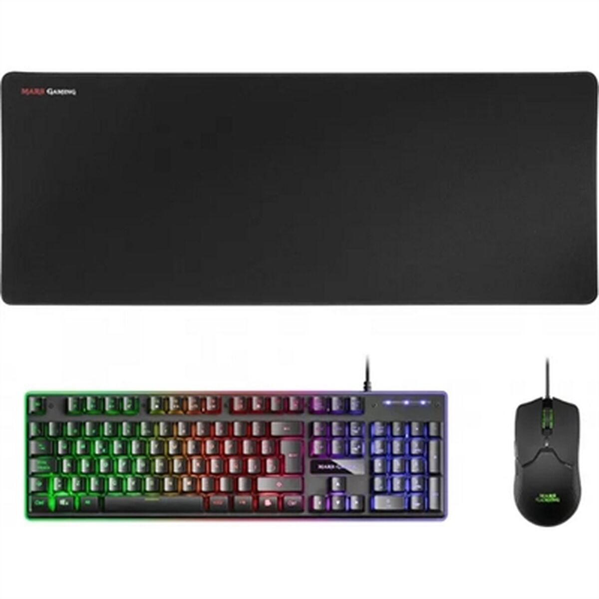 Keyboard with Gaming Mouse Mars Gaming MCPXBES Black Spanish Qwerty