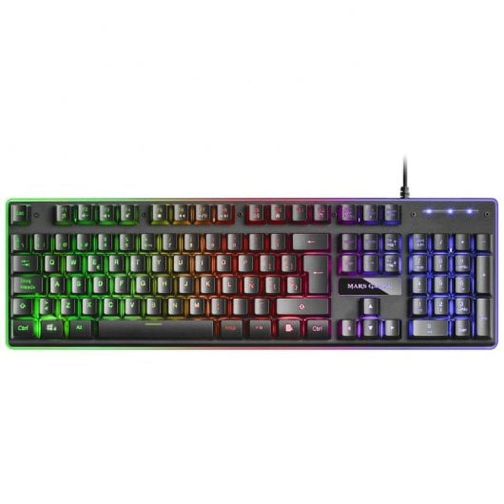 Keyboard with Gaming Mouse Mars Gaming MCPXBES Black Spanish Qwerty