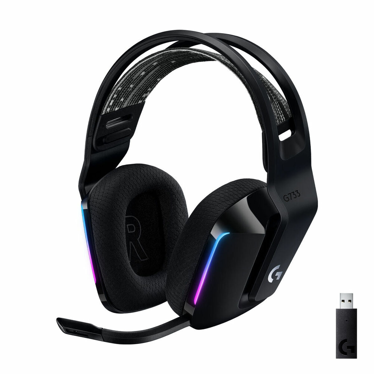 Gaming Headset with Microphone Logitech G733 Lightspeed Headset Black