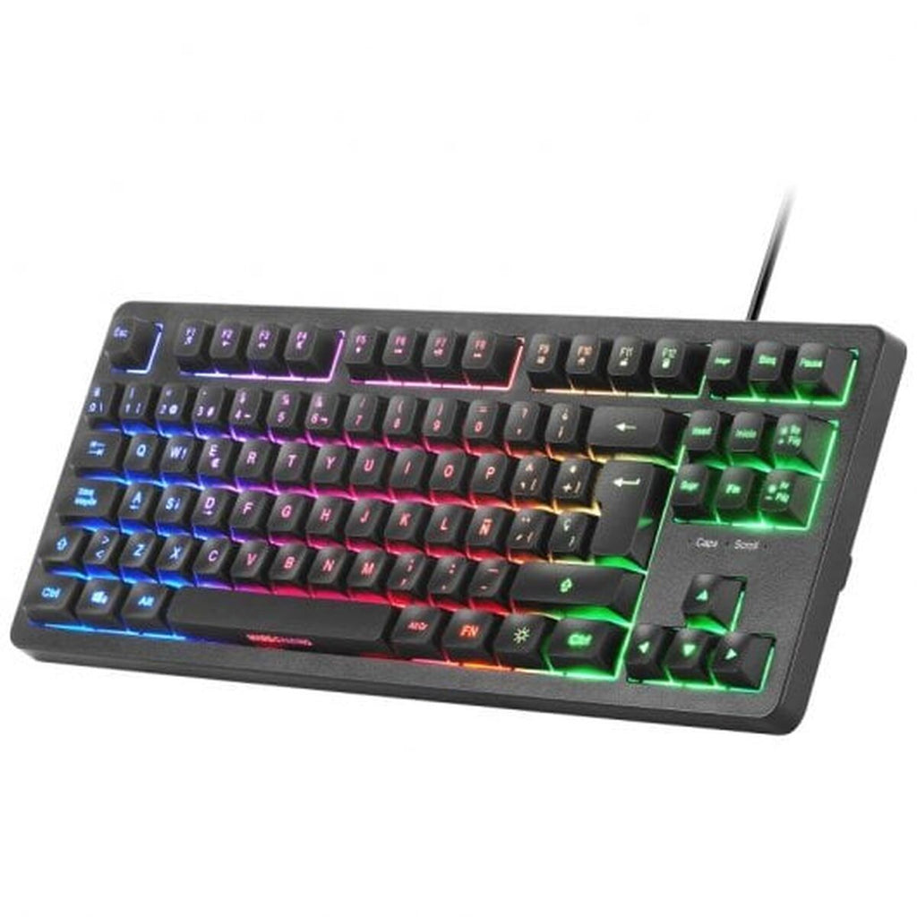 Keyboard and Mouse Mars Gaming MCPRGB3ES Black Multicolour Spanish Qwerty (4 Units)