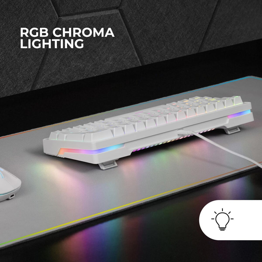 Gaming Keyboard Mars Gaming MKMINIPROWBES Qwerty US White