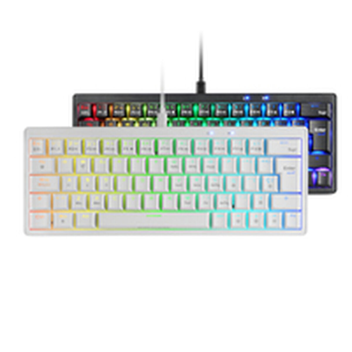 Gaming Keyboard Mars Gaming MKMINIPROWBES Qwerty US White