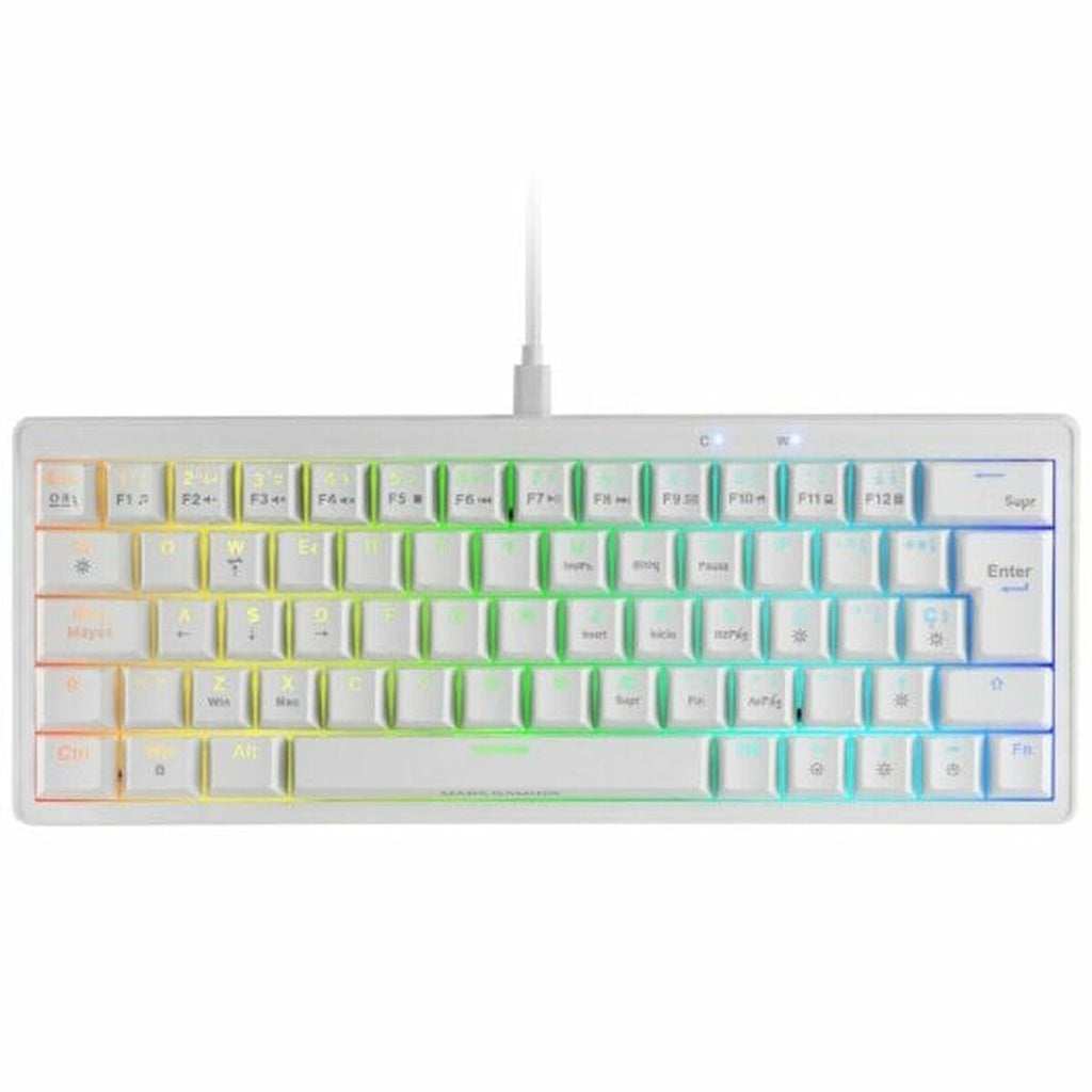 Gaming Keyboard Mars Gaming MKMINIPROWBES Qwerty US White