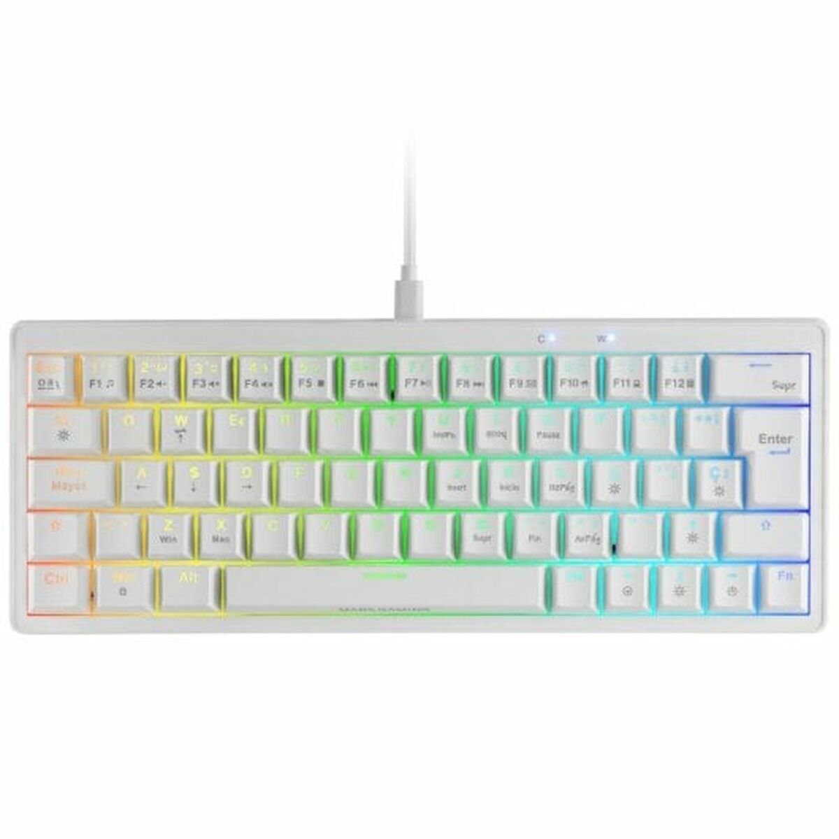 Gaming Keyboard Mars Gaming MKMINIPROWBES Qwerty US White