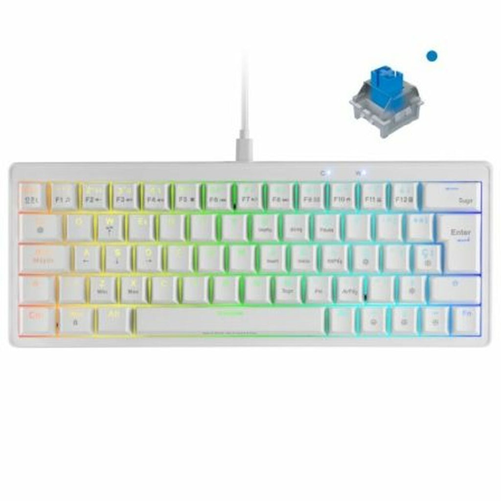 Gaming Keyboard Mars Gaming MKMINIPROWBES Qwerty US White