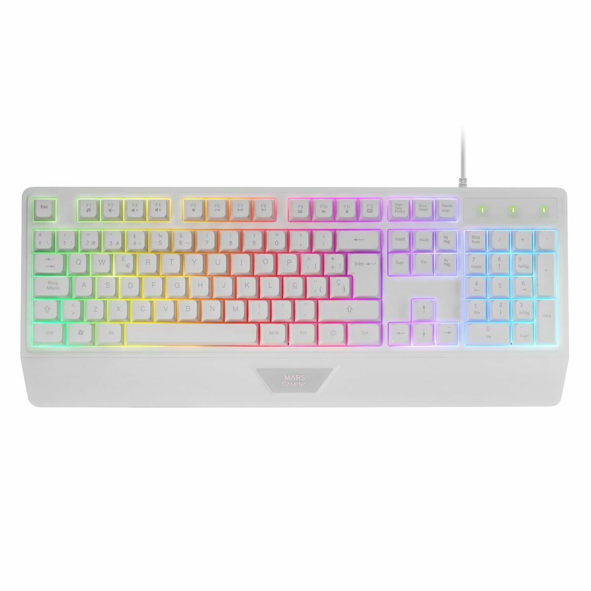 Gaming Mouse Mars Gaming MK124WES White Spanish Qwerty