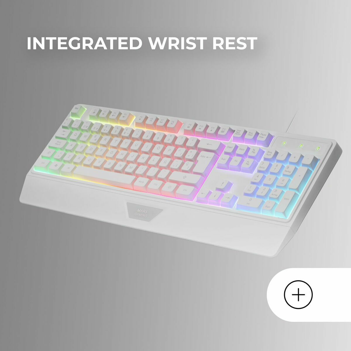 Gaming Mouse Mars Gaming MK124WES White Spanish Qwerty