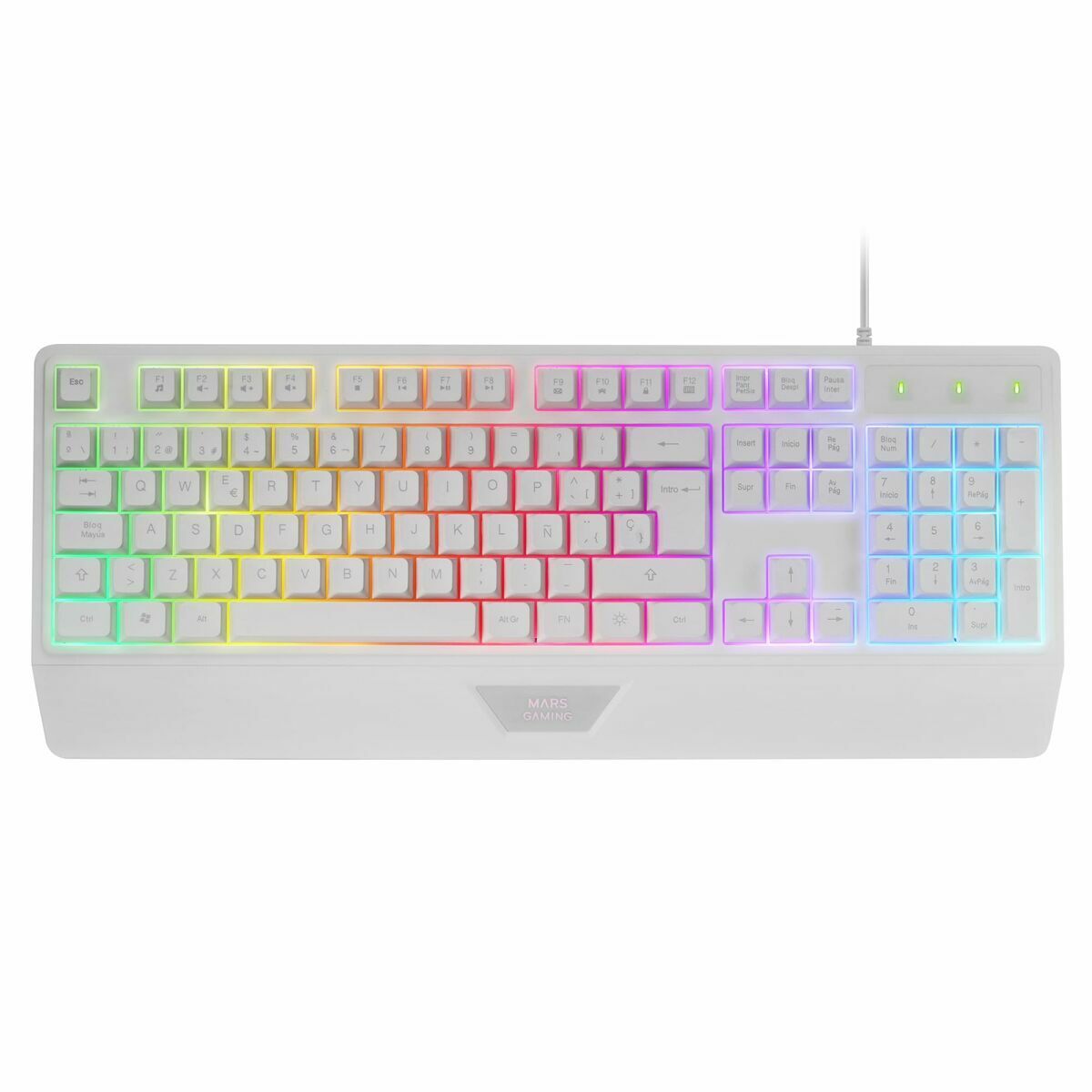 Gaming Mouse Mars Gaming MK124WES White Spanish Qwerty