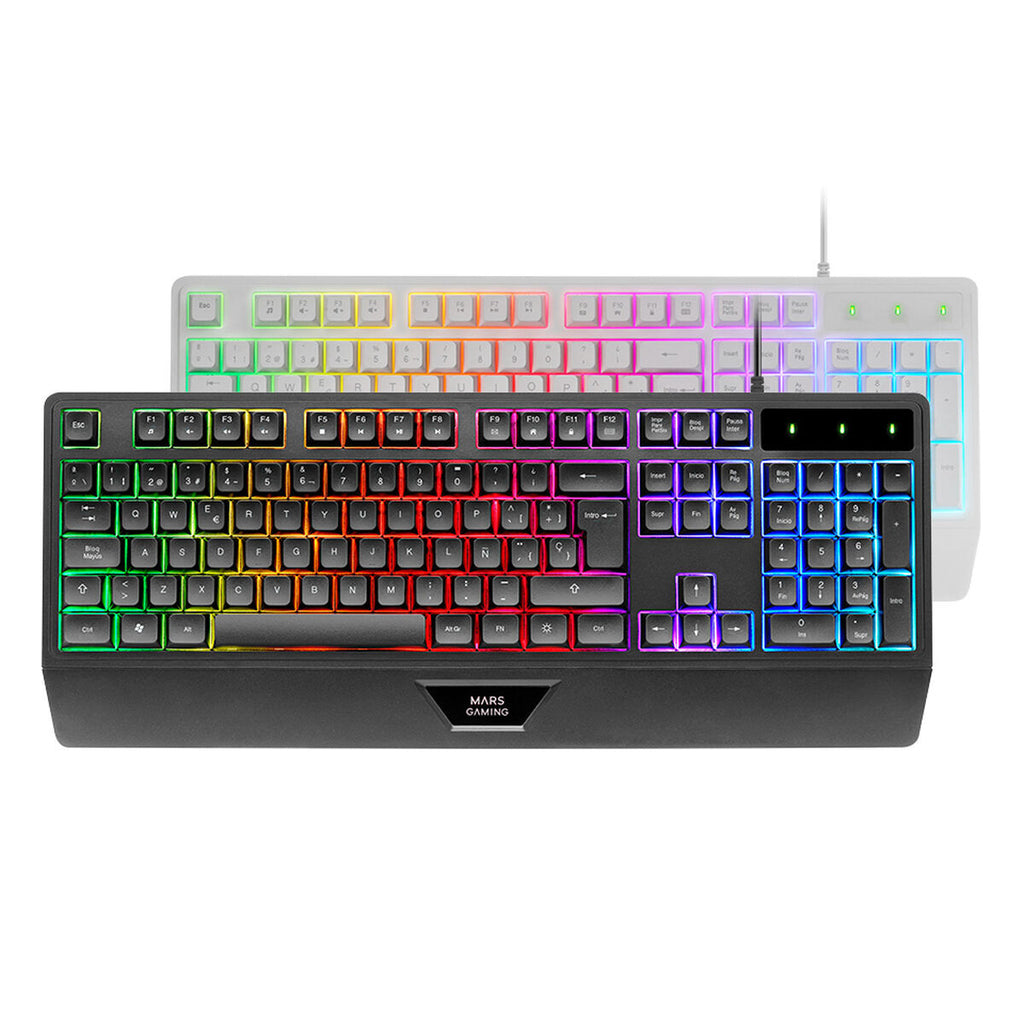 Gaming Mouse Mars Gaming MK124WES White Spanish Qwerty