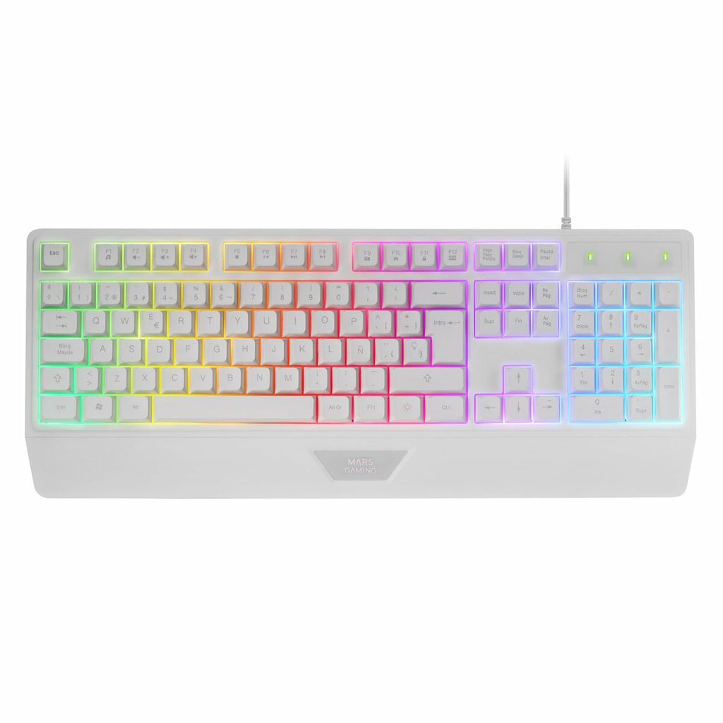 Gaming Mouse Mars Gaming MK124WES White Spanish Qwerty