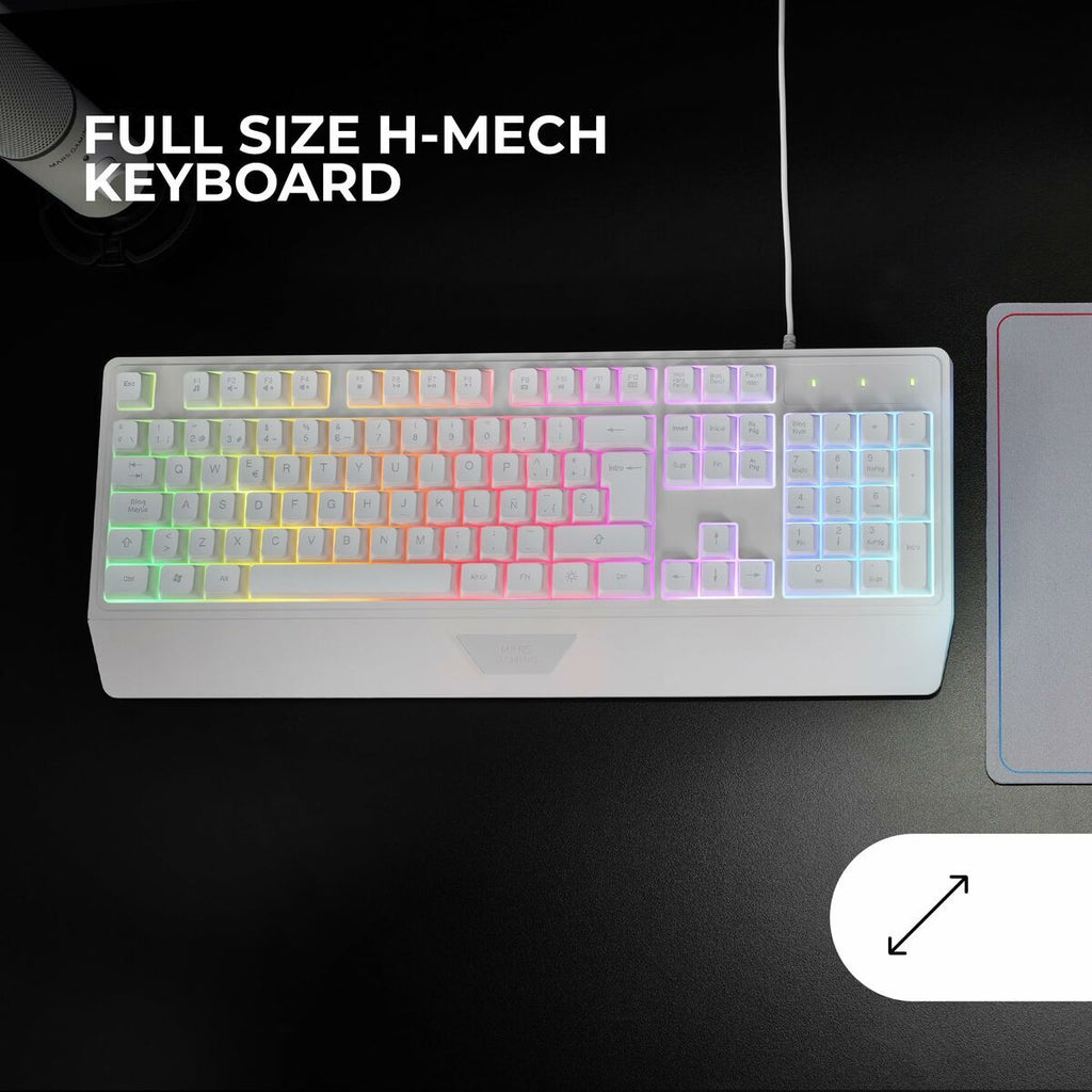 Gaming Mouse Mars Gaming MK124WES White Spanish Qwerty