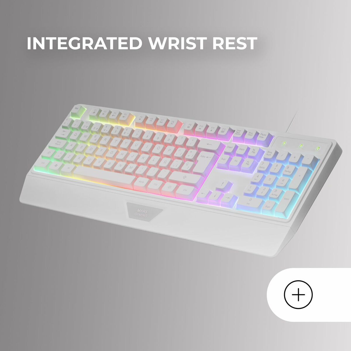 Gaming Mouse Mars Gaming MK124WES White Spanish Qwerty