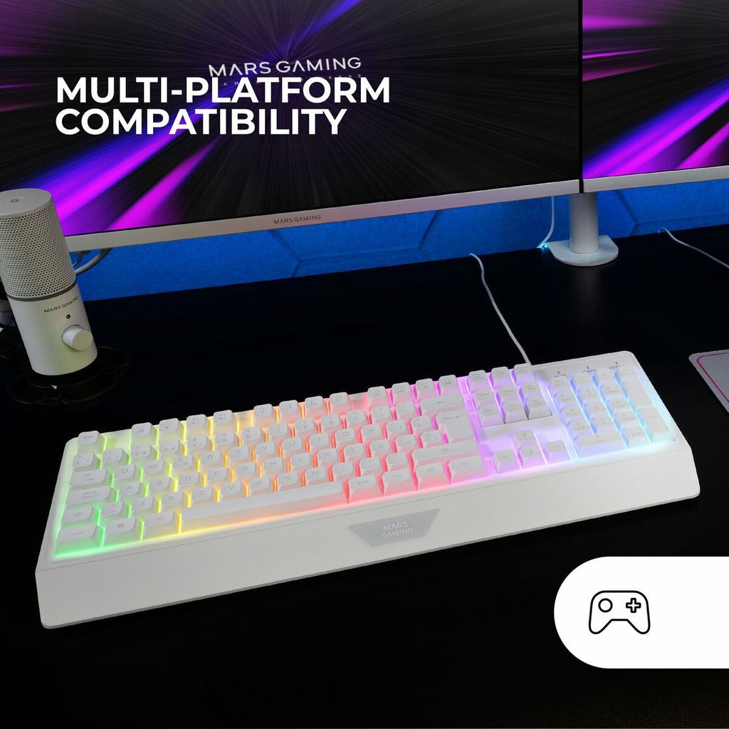 Gaming Mouse Mars Gaming MK124WES White Spanish Qwerty