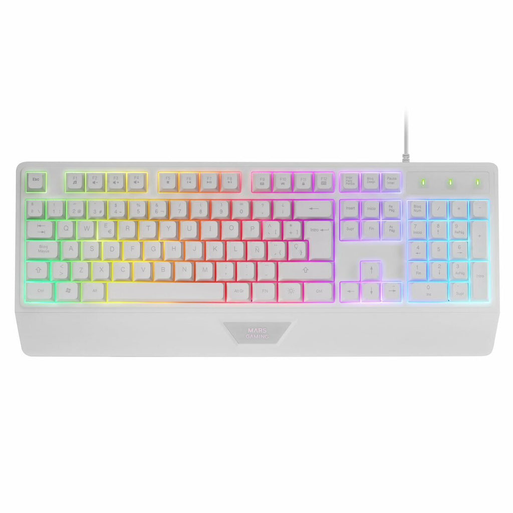 Gaming Mouse Mars Gaming MK124WES White Spanish Qwerty