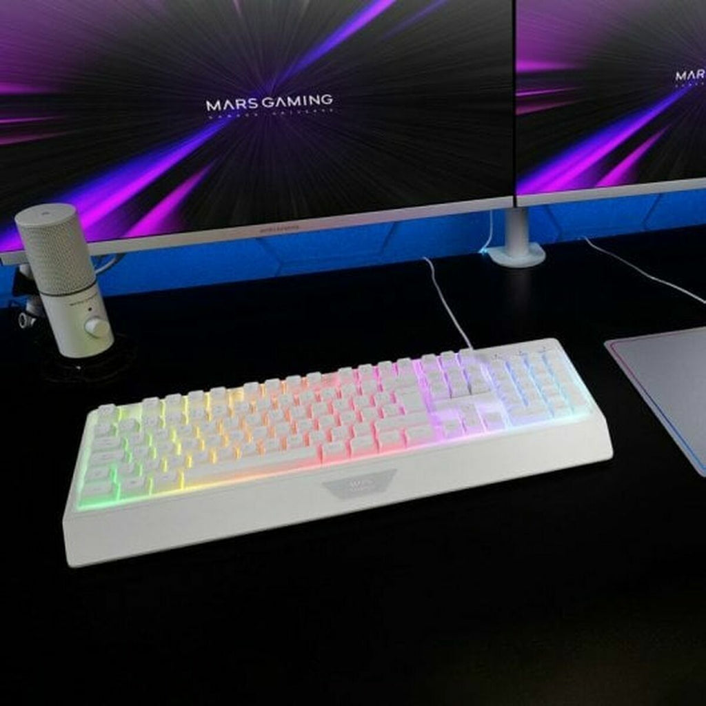 Gaming Mouse Mars Gaming MK124WES White Spanish Qwerty