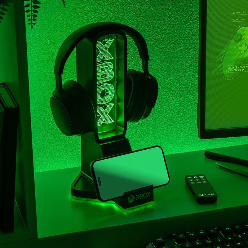 Xbox LED NEON gaming headset + phone holder stand