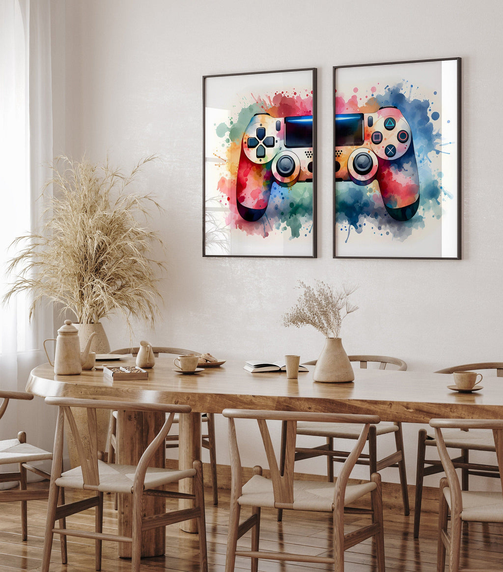 Gaming Poster 2er · Gaming Wandkunst · Gaming Raum Deko · Gamer Geschenk · Videospiel · Wand Deko · Esports Spiel·Deko Print· ohne Rahmen