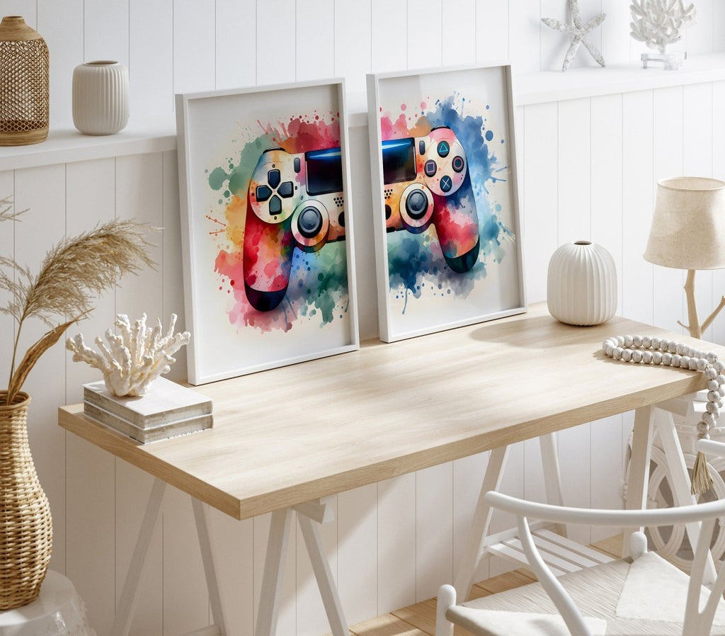 Gaming Poster 2er · Gaming Wandkunst · Gaming Raum Deko · Gamer Geschenk · Videospiel · Wand Deko · Esports Spiel·Deko Print· ohne Rahmen