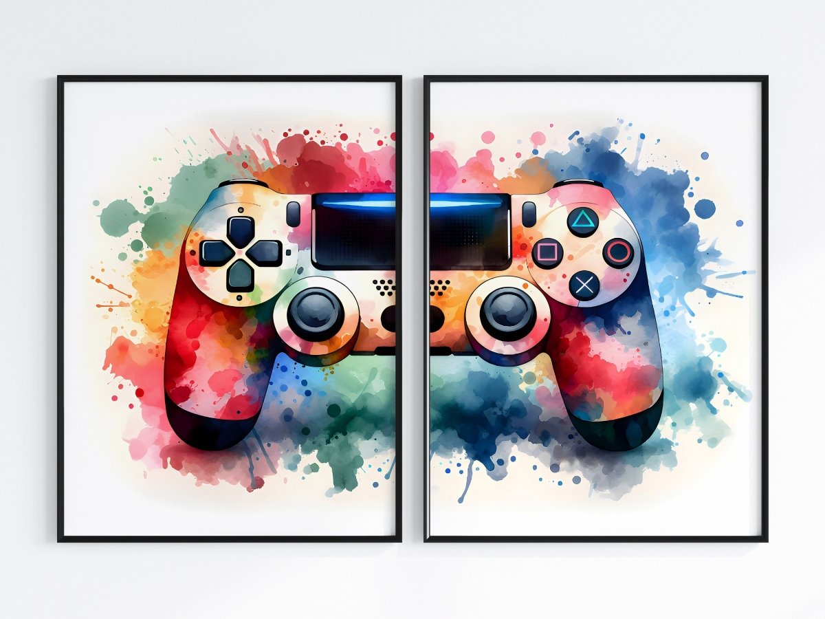 Gaming Poster 2er · Gaming Wandkunst · Gaming Raum Deko · Gamer Geschenk · Videospiel · Wand Deko · Esports Spiel·Deko Print· ohne Rahmen