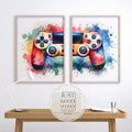 Gaming Poster 2er · Gaming Wandkunst · Gaming Raum Deko · Gamer Geschenk · Videospiel · Wand Deko · Esports Spiel·Deko Print· ohne Rahmen