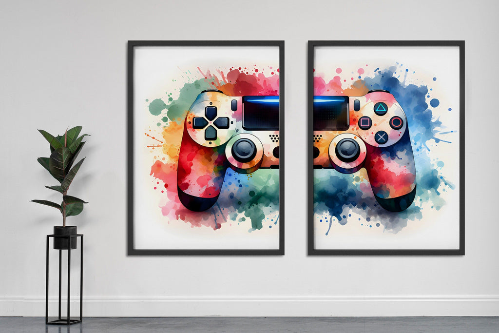 Gaming Poster 2er · Gaming Wandkunst · Gaming Raum Deko · Gamer Geschenk · Videospiel · Wand Deko · Esports Spiel·Deko Print· ohne Rahmen